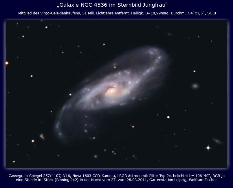 Galaxie NGC 4536 im Sternbild Jungfrau