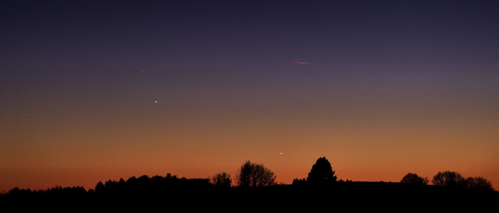 Saturn und Merkur am Abendhimmel