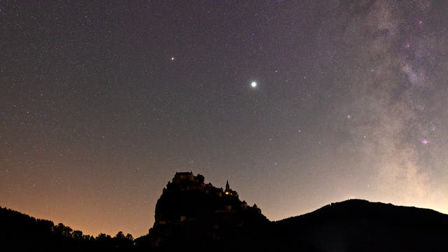 Saturn und Jupiter am Abendhimmel