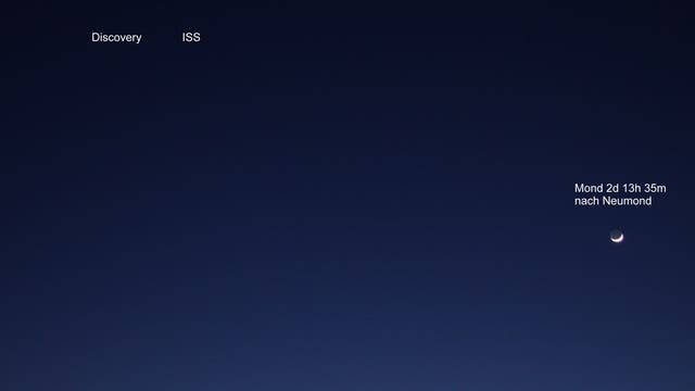 ISS und Discovery leuchten im Duett