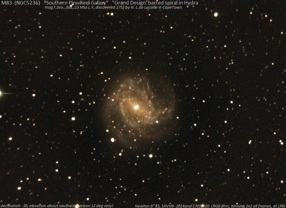 Messier 83 – Balkenspirale in der Hydra