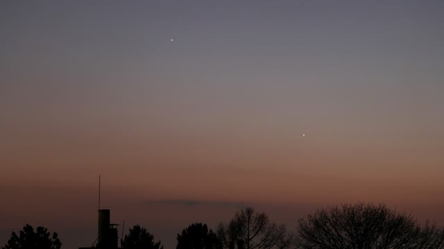 Merkur und Saturn am Abendhimmel