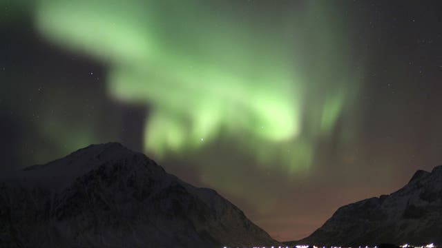 Polarlicht über dem Hustinden, Lofoten