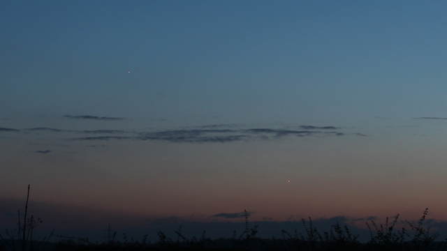 Venus und Jupiter in der Abenddämmerung
