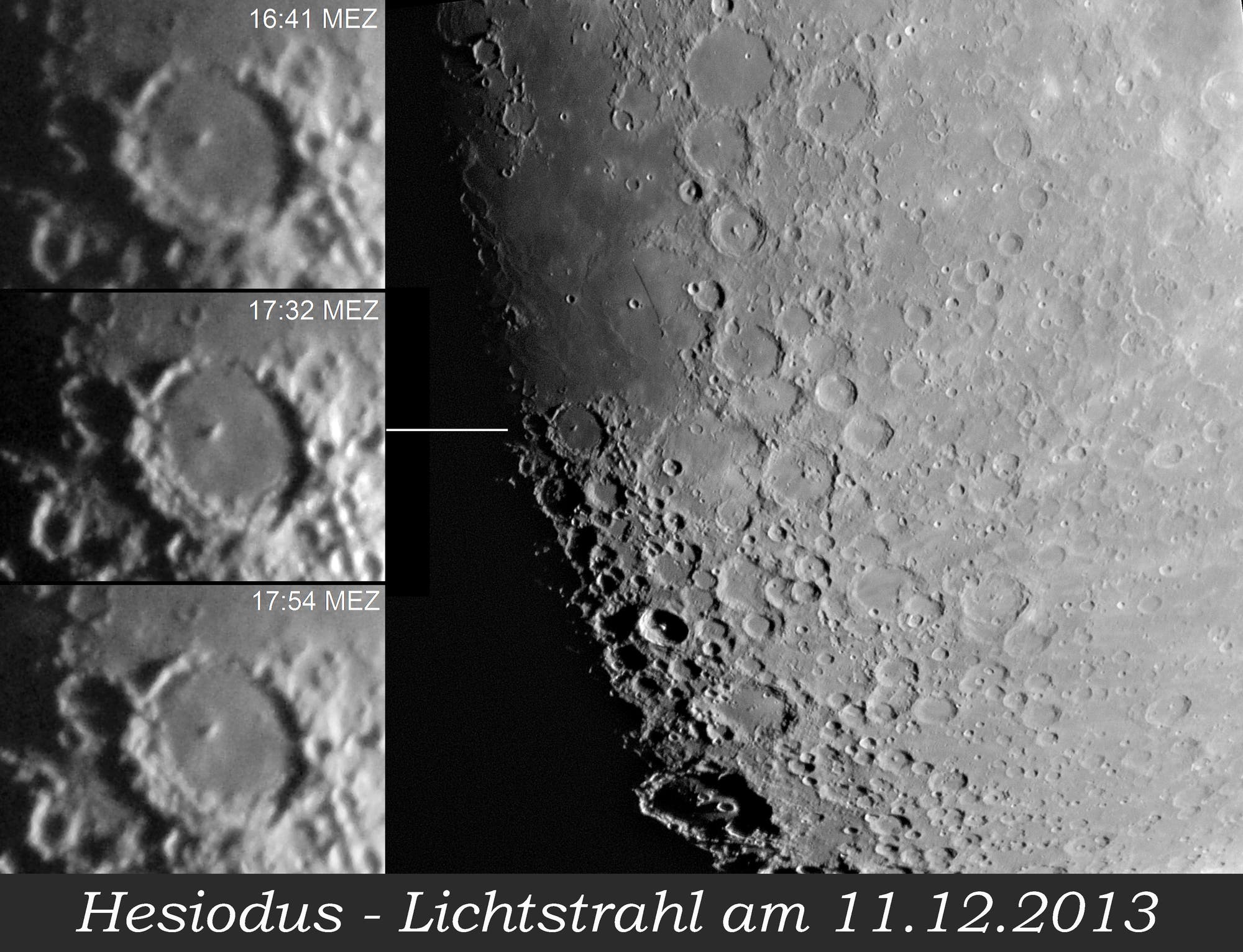 Hesiodus-Lichtstrahl am 11. Dezember 2013