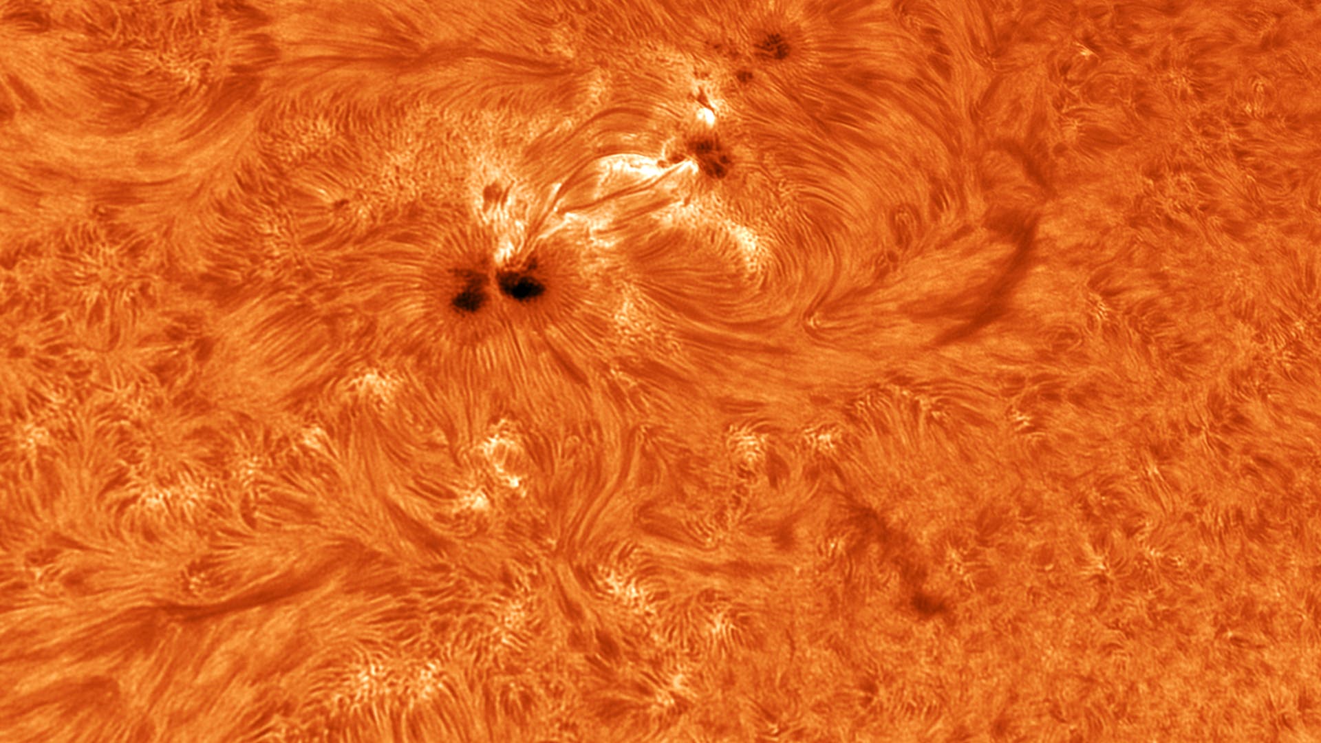 De zon bevindt zich in actieve H-Alpha 3423