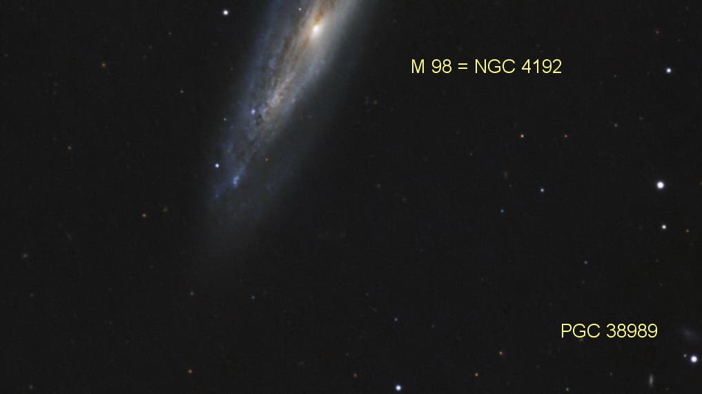 M 98 und NGC 4192A mit SN 2024exw (Objekte)
