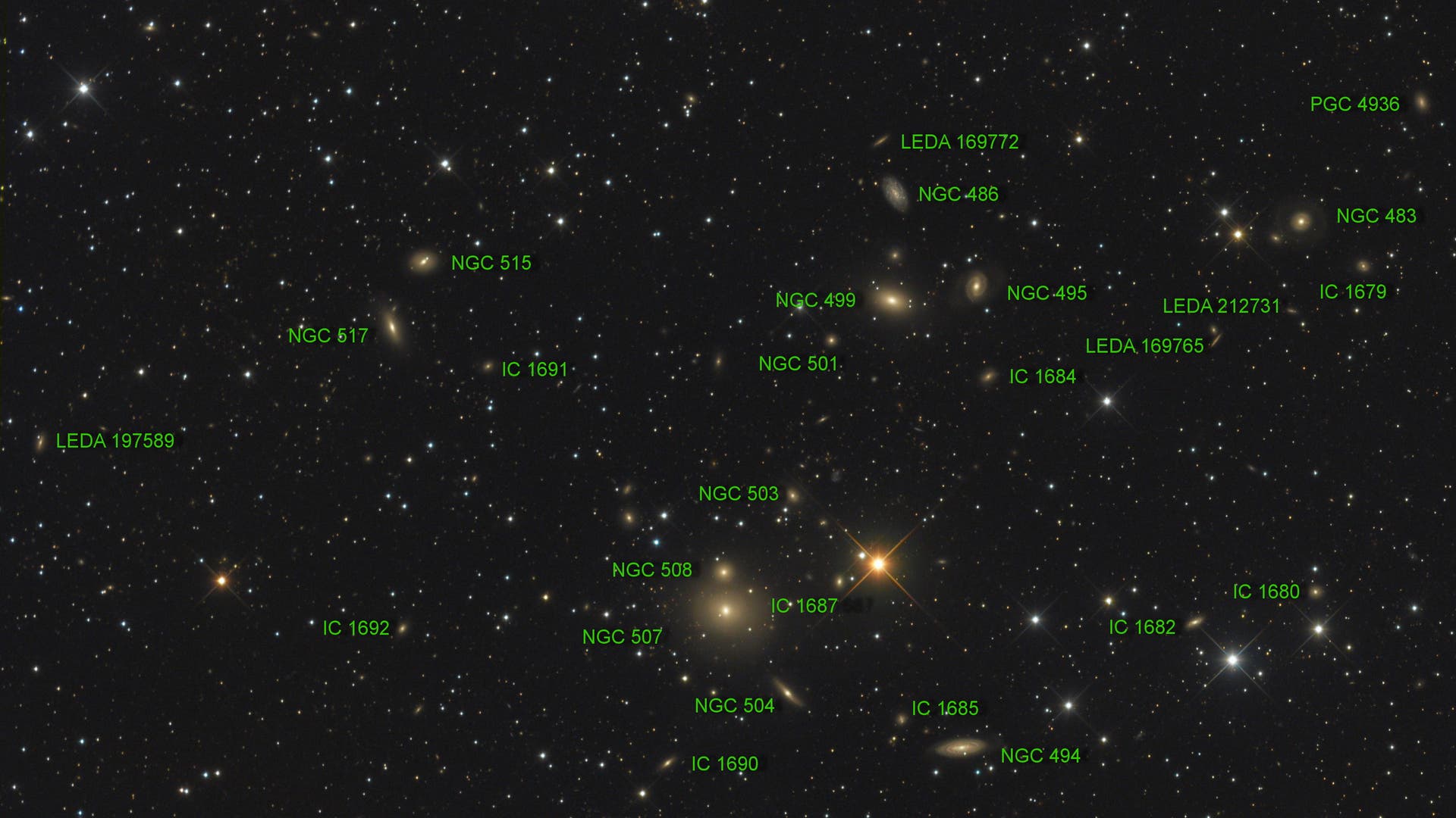 Arp 229 (NGC 507/508) Objekte Spektrum der Wissenschaft