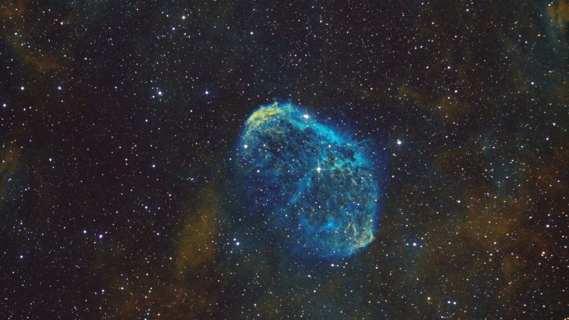 NGC 6888 Crescentnebel (Hubble Palette) Spektrum der Wissenschaft