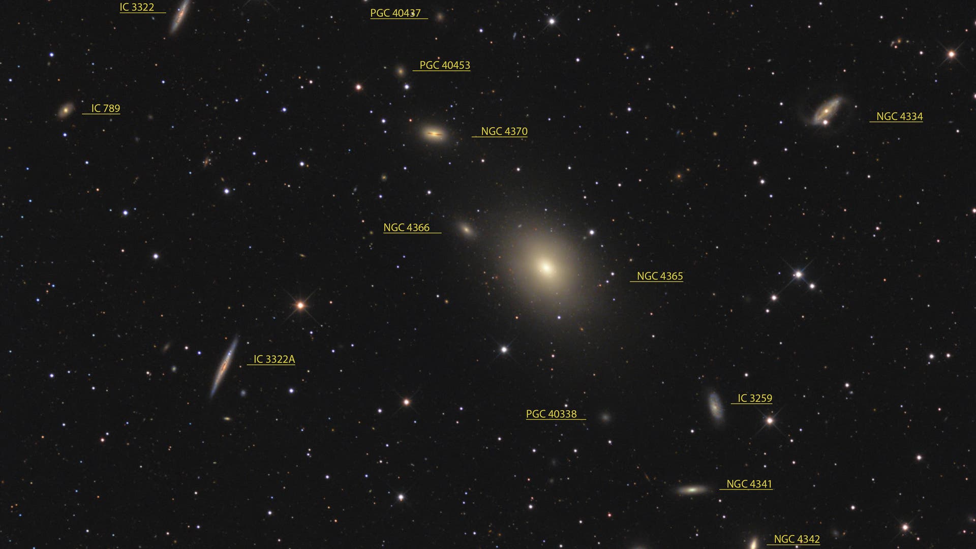 NGC 4365, Objektbezeichnung Spektrum der Wissenschaft