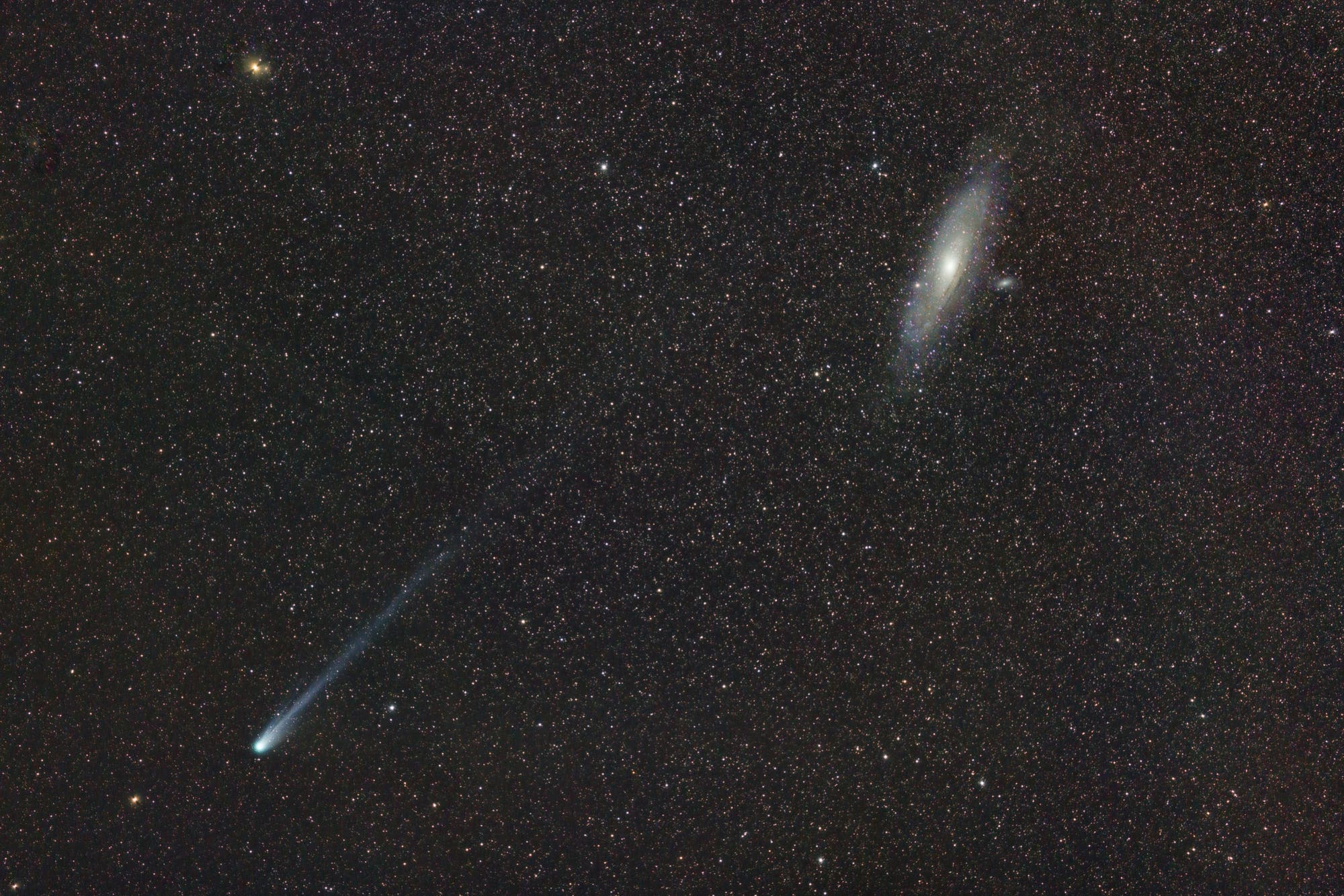 Comet 12P/Pons-Brooks and Andromeda Galaxy