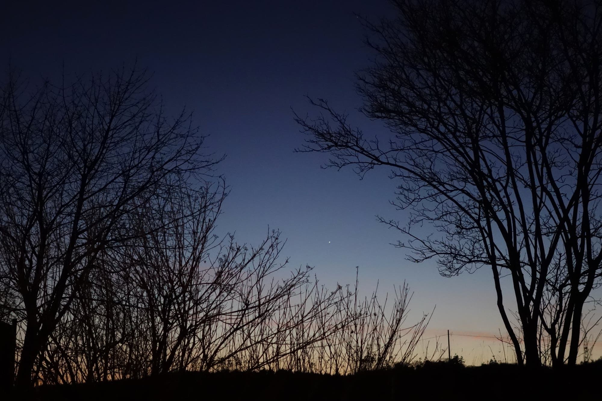 Merkur im Februar 2019 am Abendhimmel