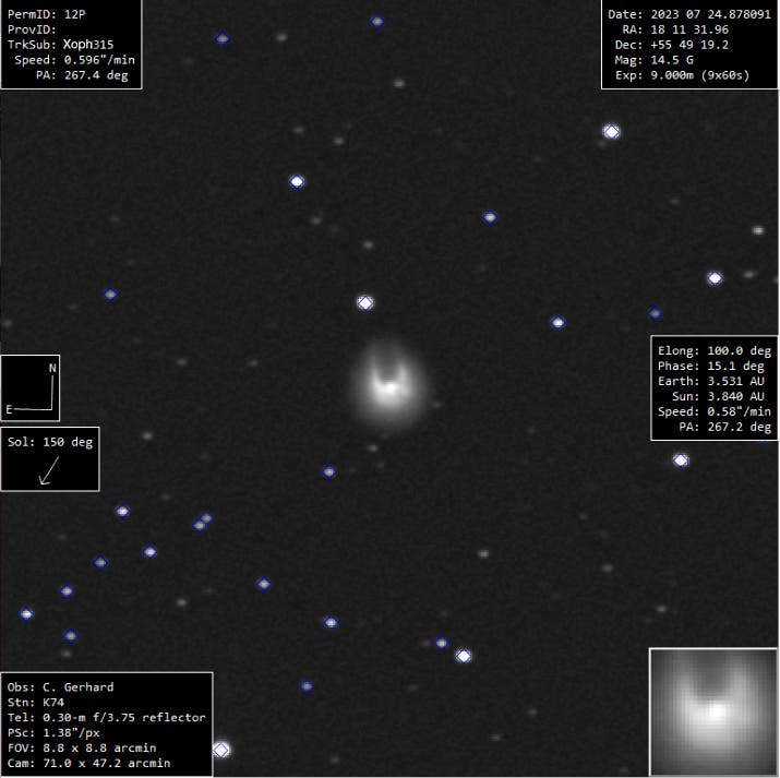 Komet 12P/Pons-Brooks am 24. Juli 2023
