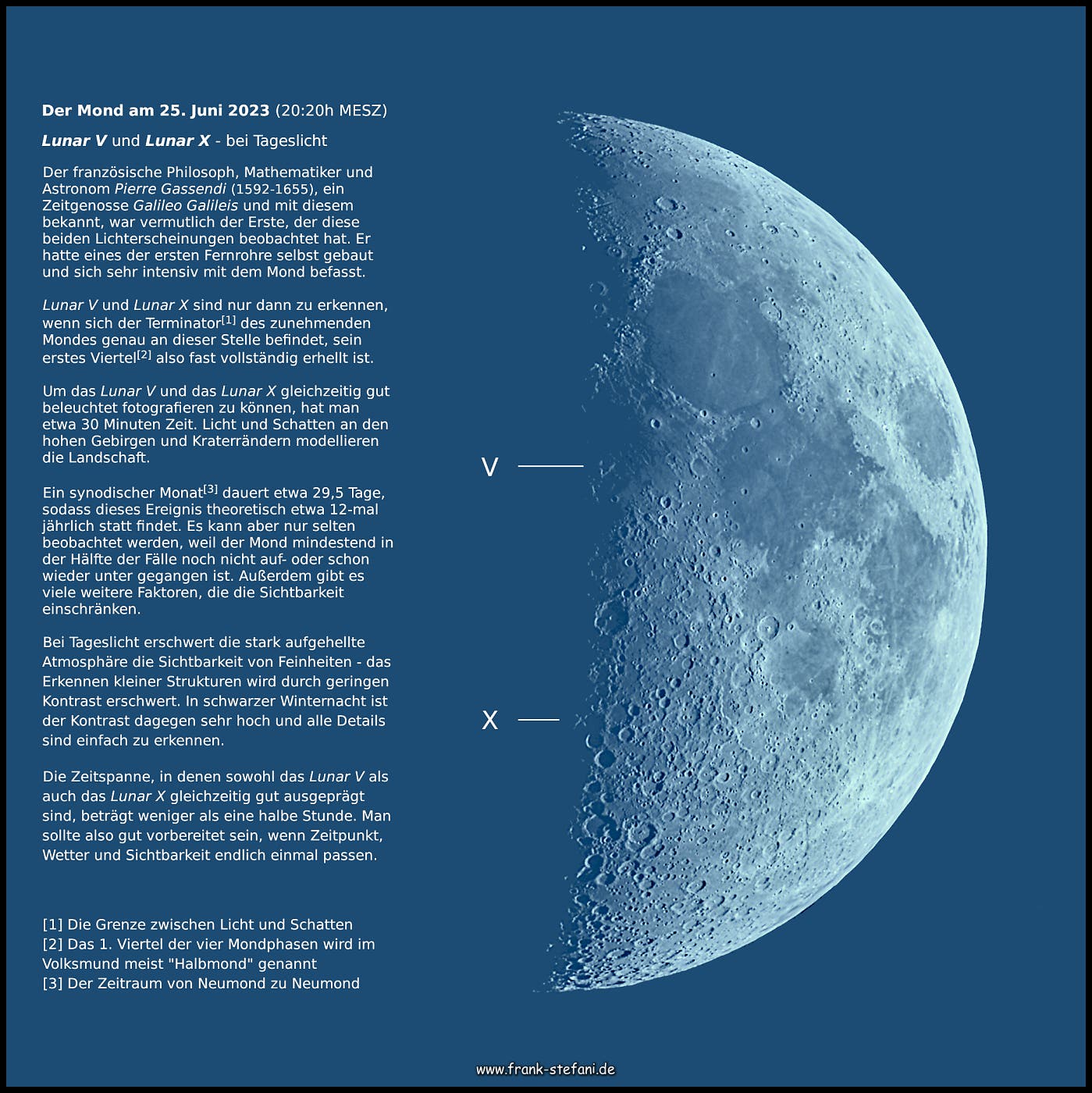 Mond am 25. Juni 2023 - Lunar V und Lunar X