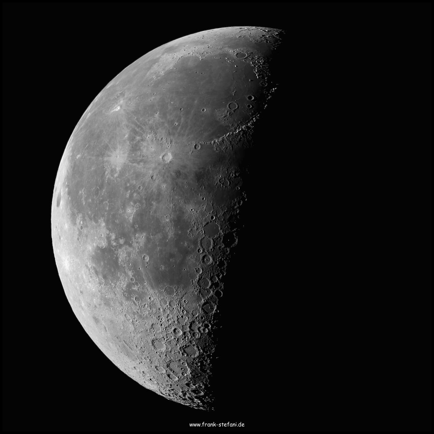 Mond am 7. September 2023 - Terminator Streiflicht
