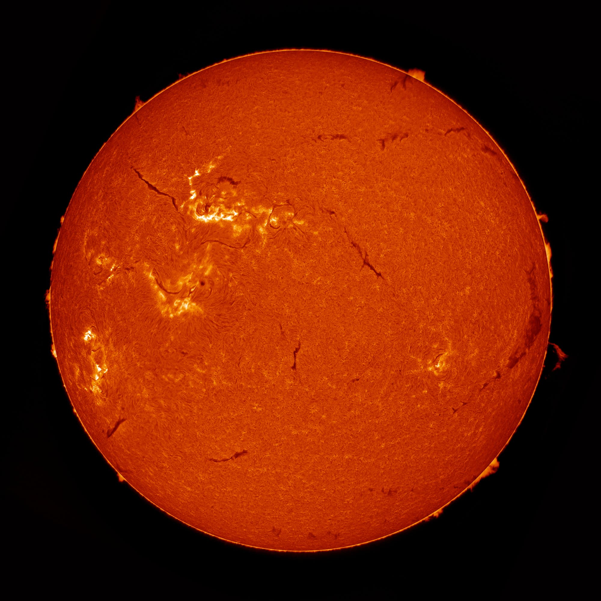 Spektroheliogramm der Sonne in H-alpha-Linie am 7. November 2025