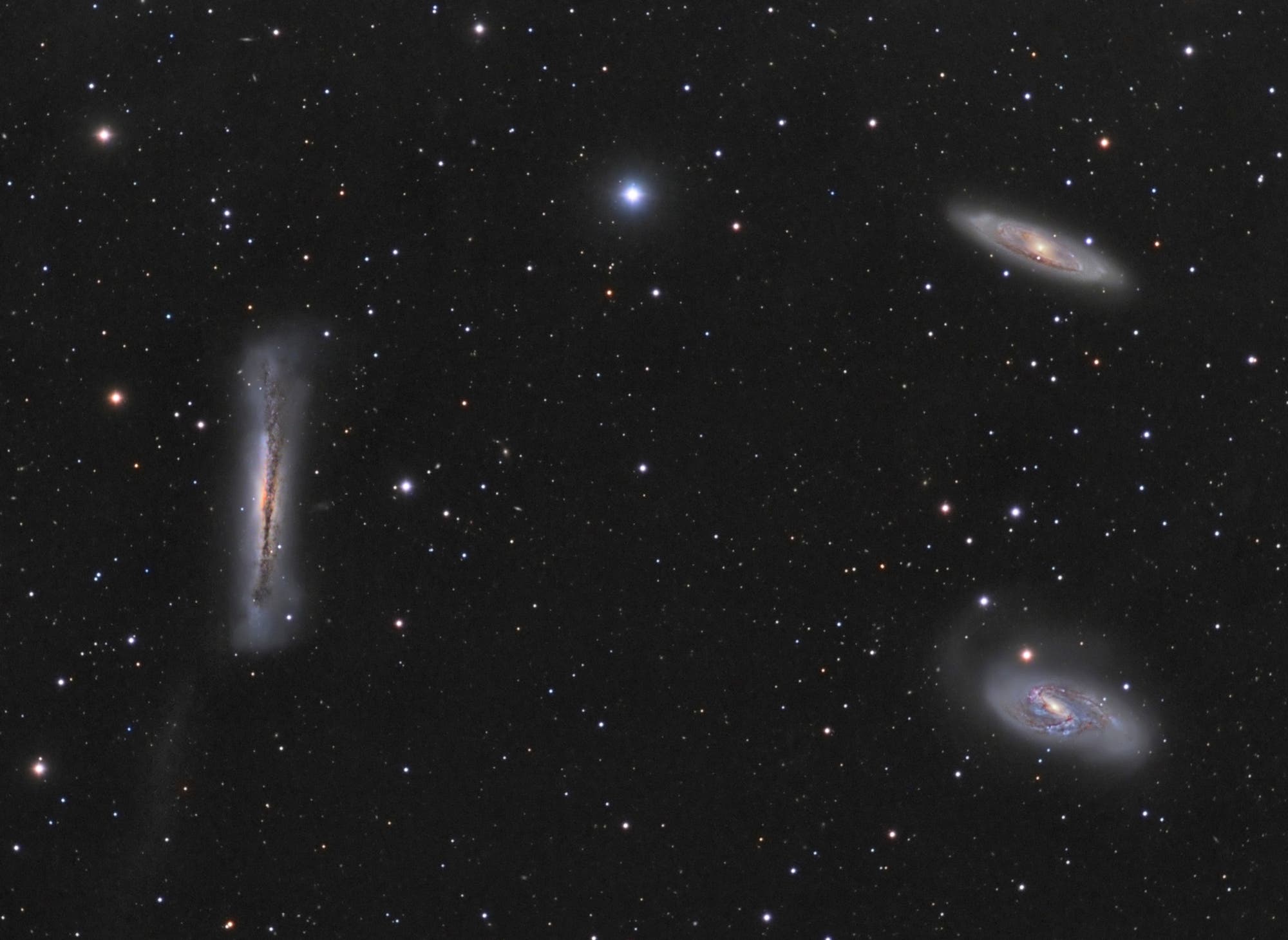 M 66-Gruppe (Leo-Triplett) mit Gezeitenschweif von NGC 3628