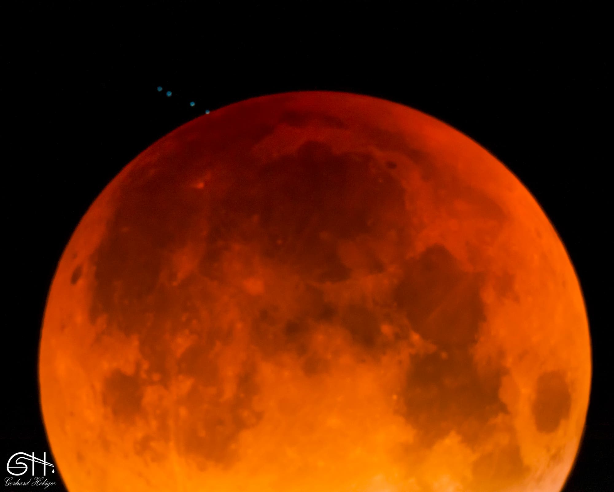 Strernbedeckung während der Mondfinsternis am 28.9.2015