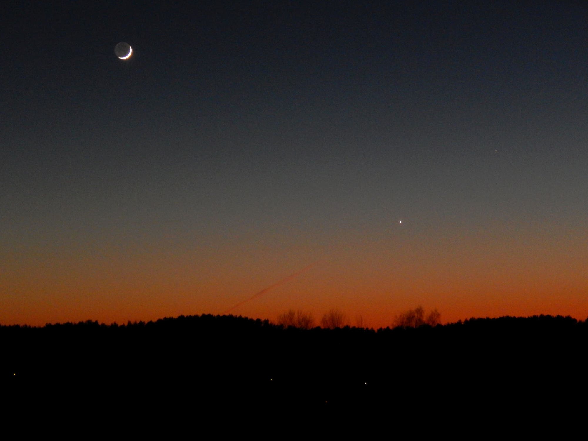 Mond, Venus und Merkur am 19.März 2018