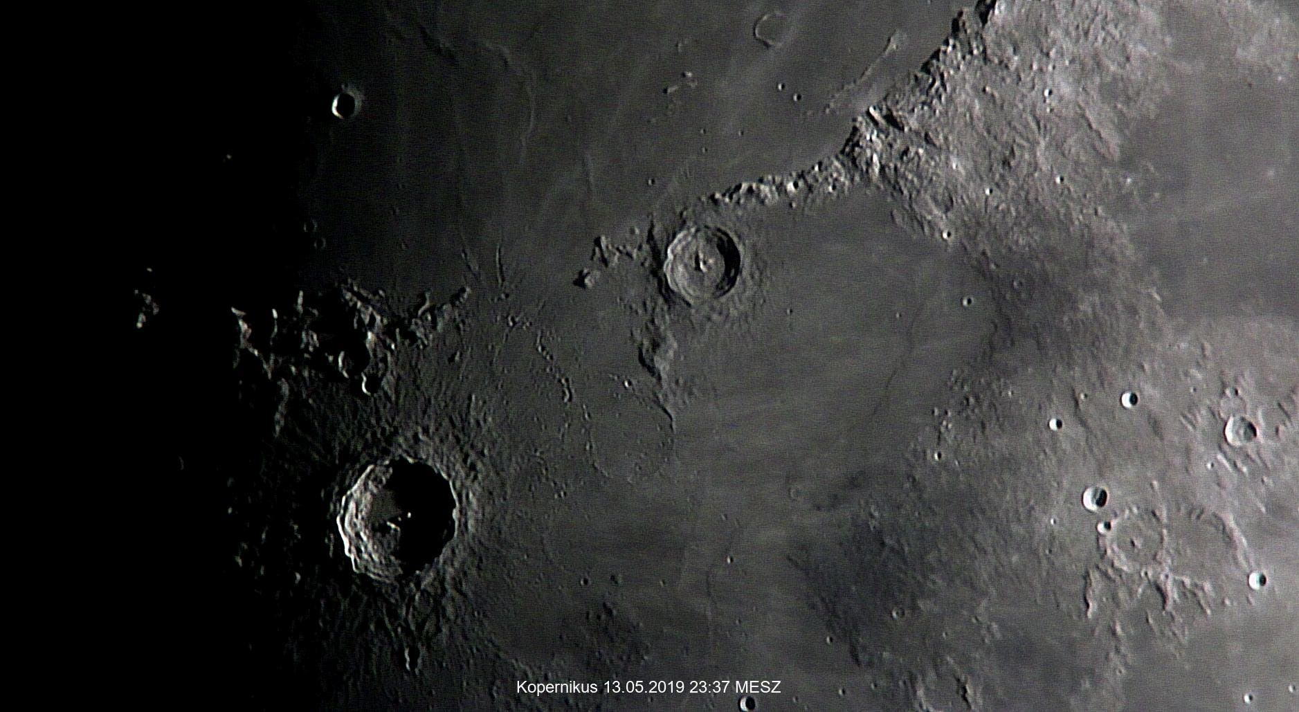 Kopernikus, Stadius und Eratosthenes am 13. Mai 2019
