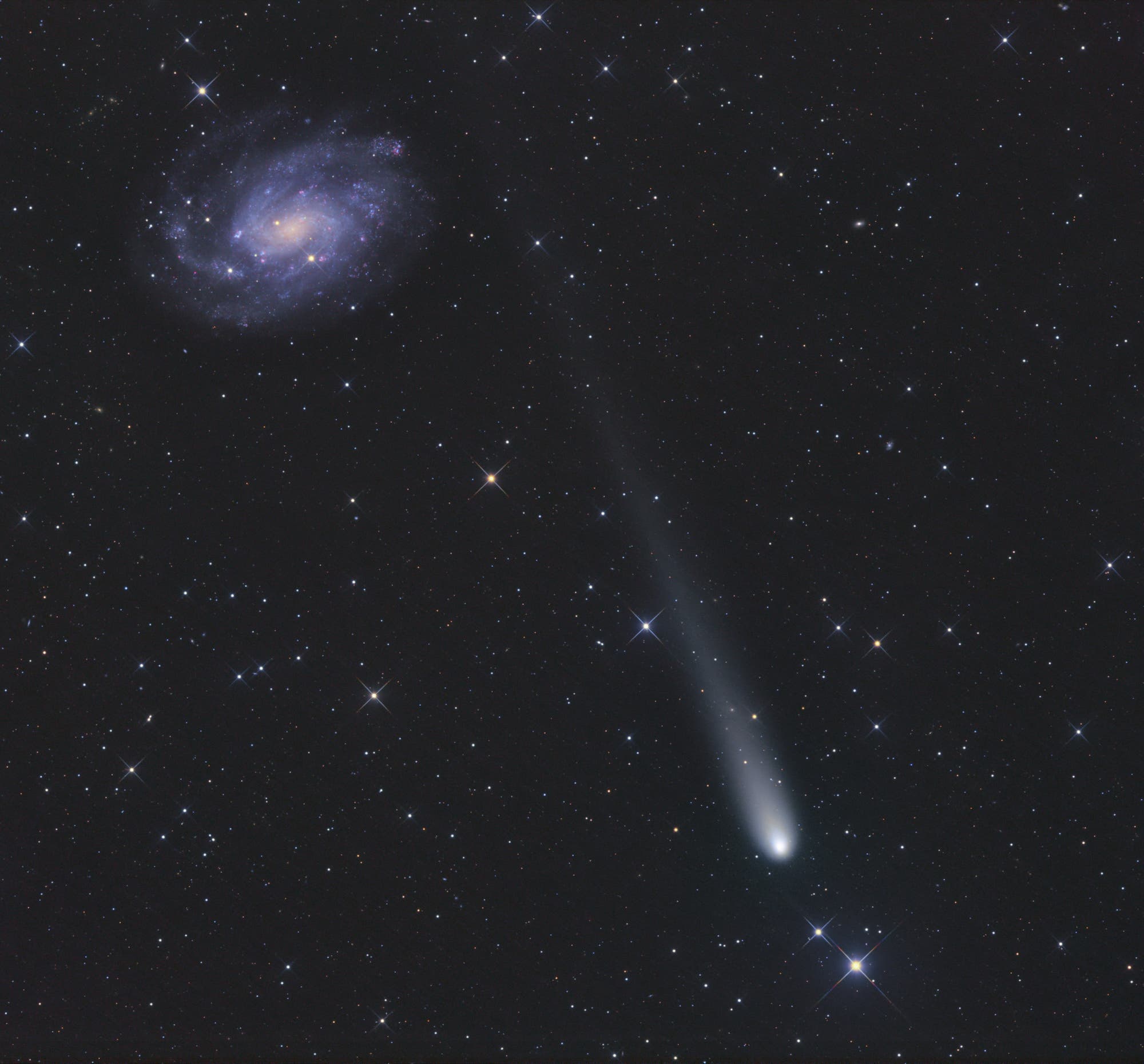 Komet C/2020 V2 ZTF bei Galaxie NGC 300