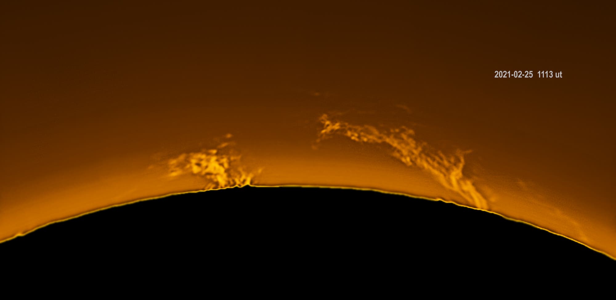 Sonnenprotuberanz am 25. Februar 2021