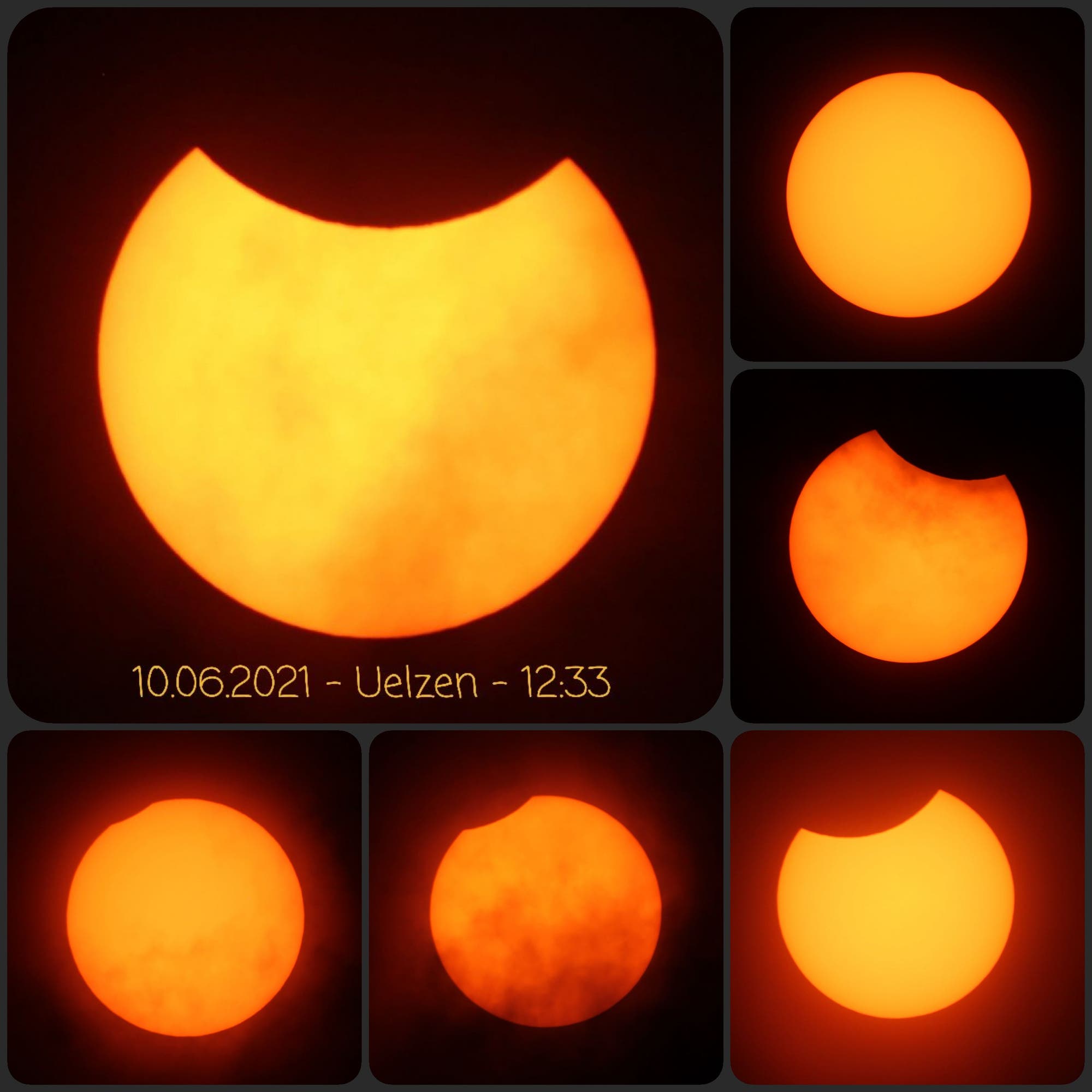 Die partielle Sonnenfinsternis 10. Juni 2021 über Uelzen