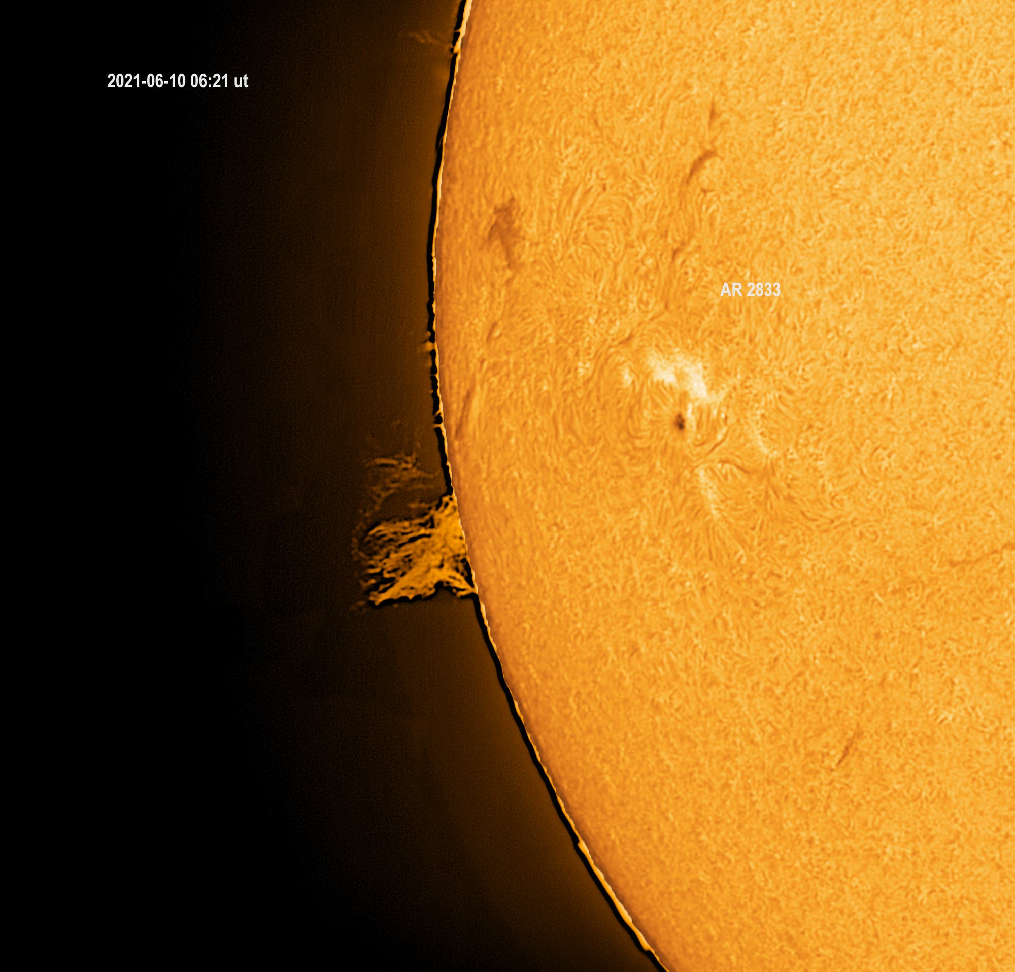 Sonnenprotuberanz und Filamente am 15. Juni 2021
