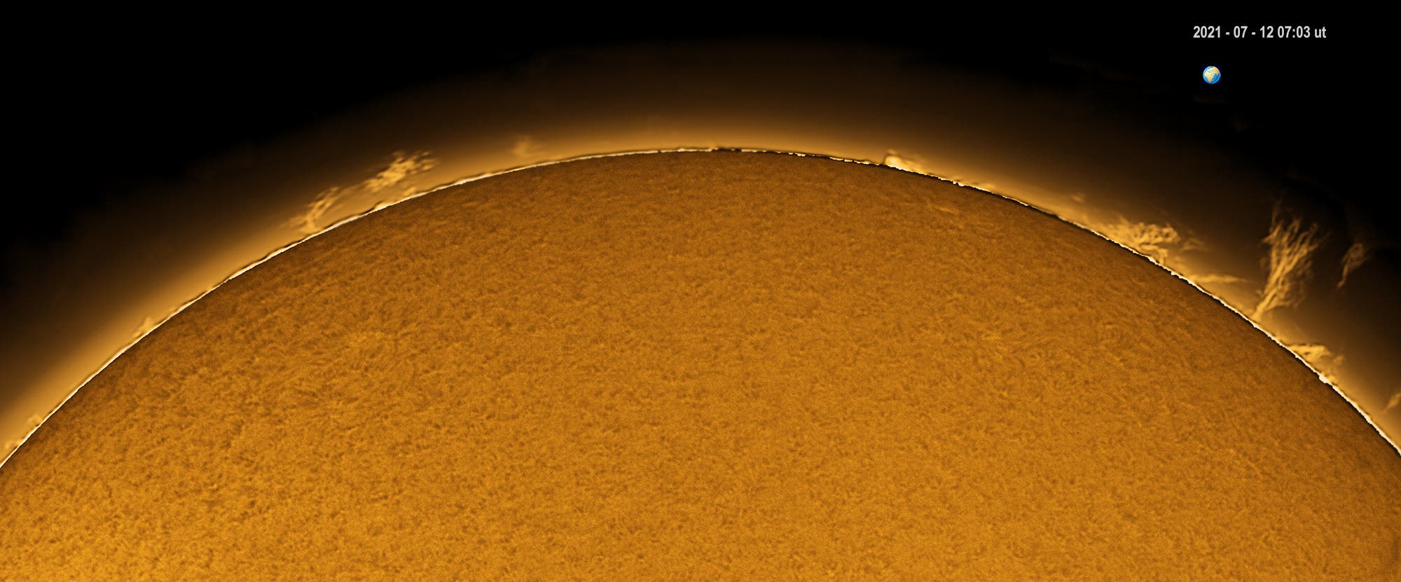 Sonnenprotuberanzen am 12. Juli 2021