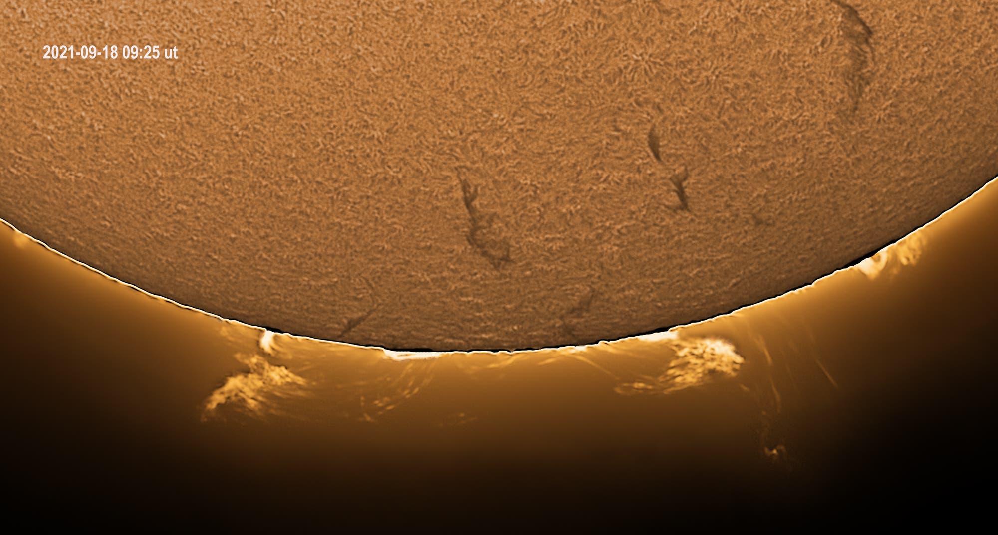 Sonnenprotuberanzen am 18. September 2021