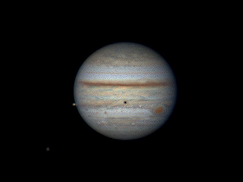 Jupiter am 17. Juli 2022 mit Io und Kallisto