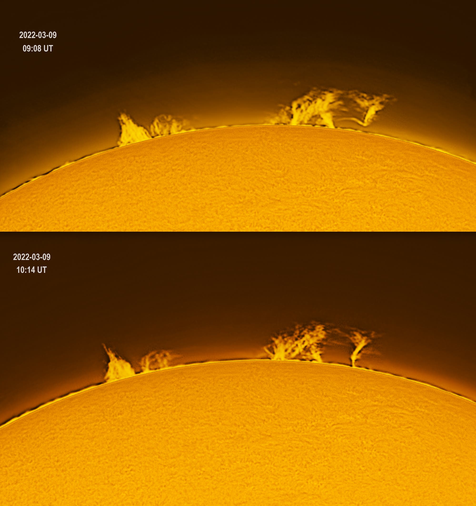 Sonnenprotuberanz am 9. März 2022