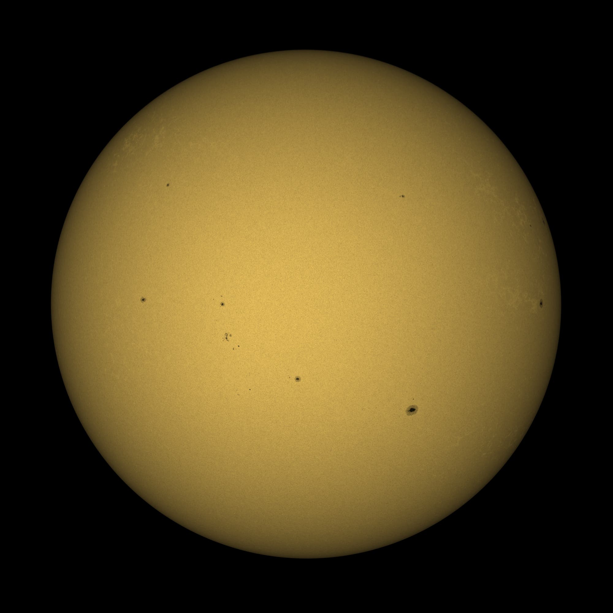 Sonne im Weißlicht aufgenommen am 12. März 2023