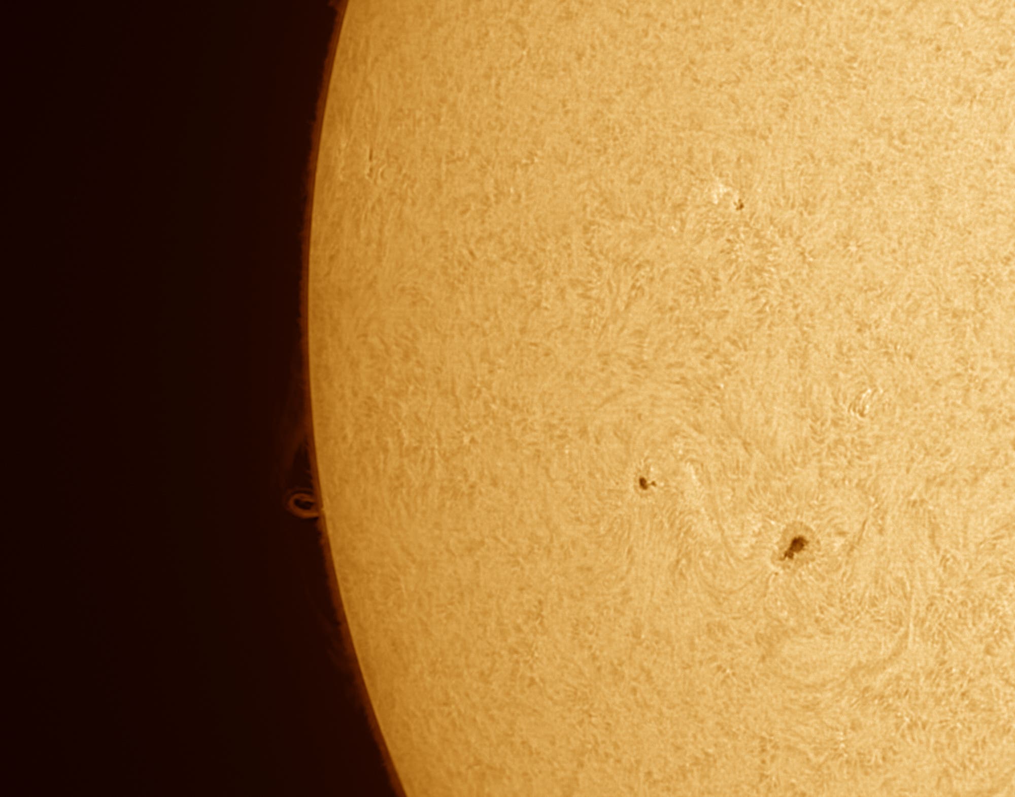 Sonne mit Protuberanzbogen am 10. Juni 2023