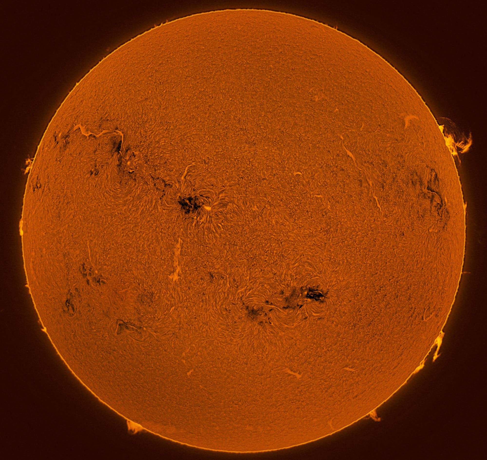 Sonne in H-Alpha am 30. Juli 2023 (13:17 UT)
