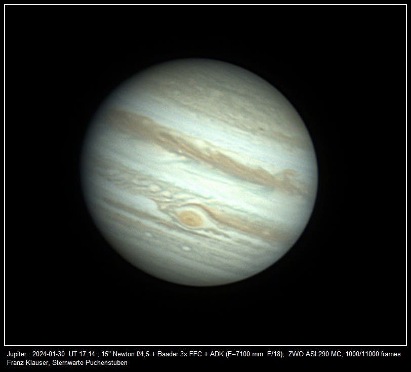 Jupiter am 30. Januar 2024