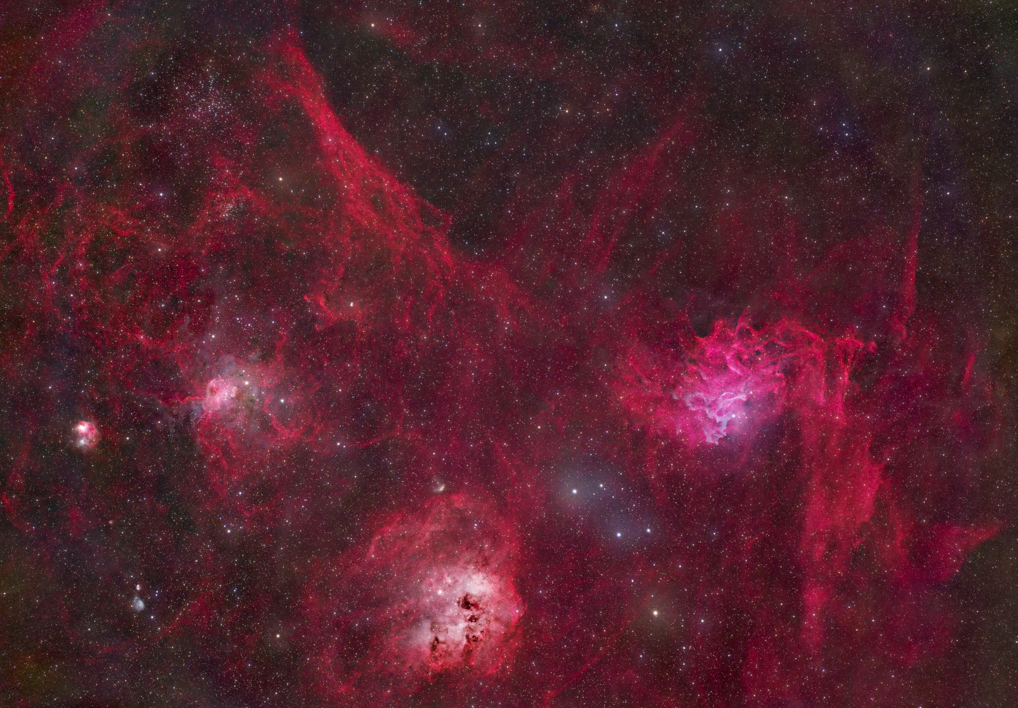 Auriga (Weitfeld) mit Messier 38, IC 405, IC 410 und ICC 417