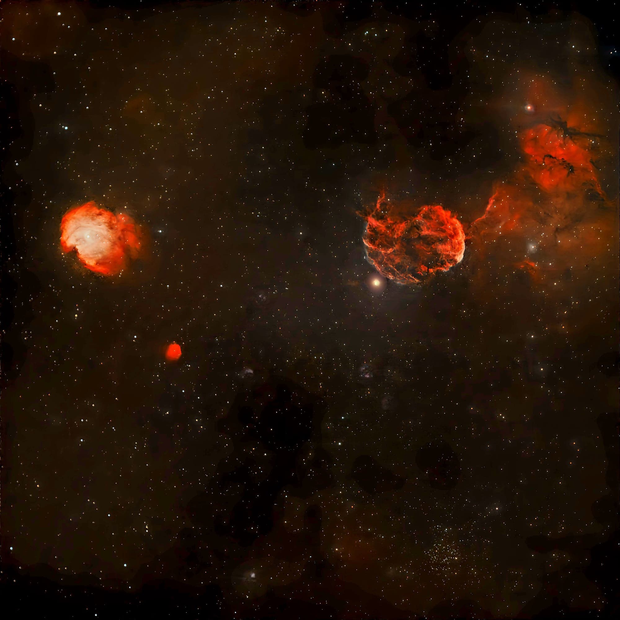 Weitffeld IC 443,IC 444, NGC 2174, M 35, NGC 2158, SH2- 247