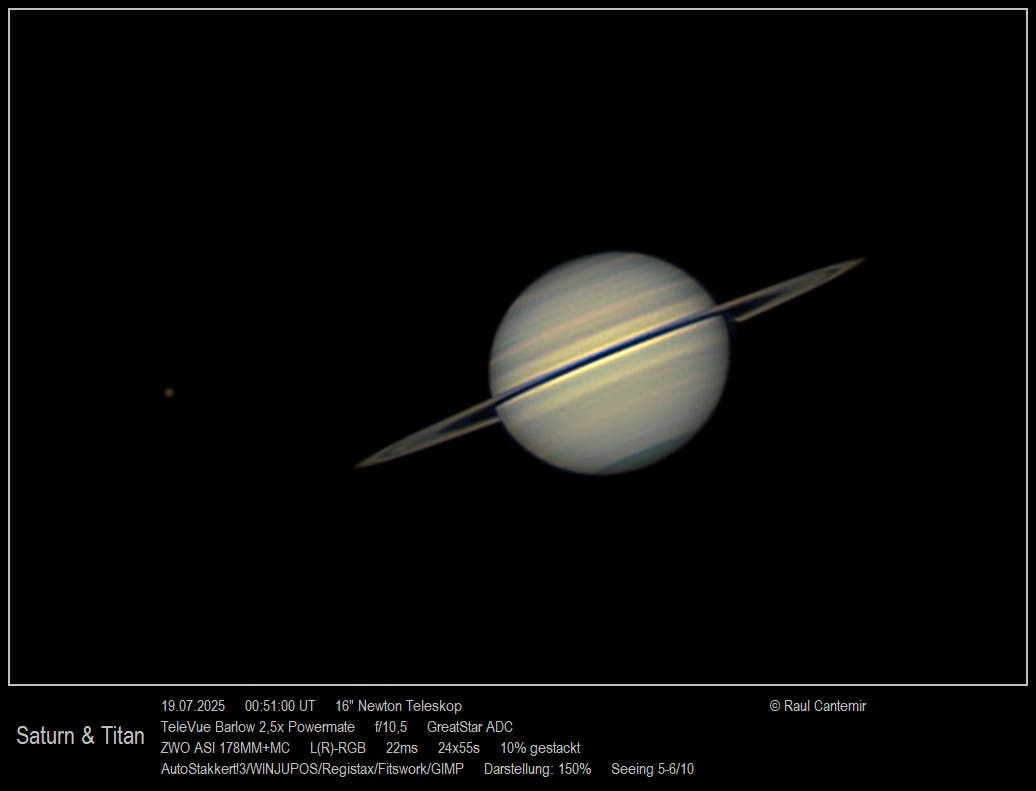 Saturn und Mond Titan
