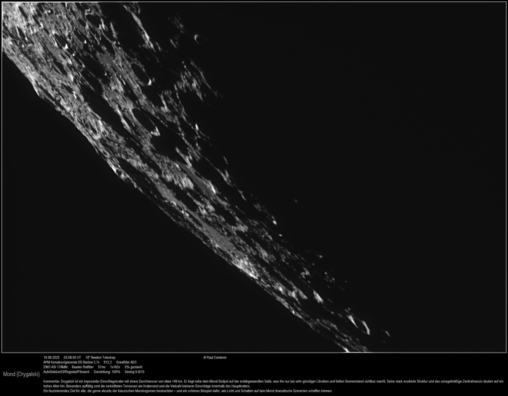 Mond - Seltener Anblick des Kraters Drygalski