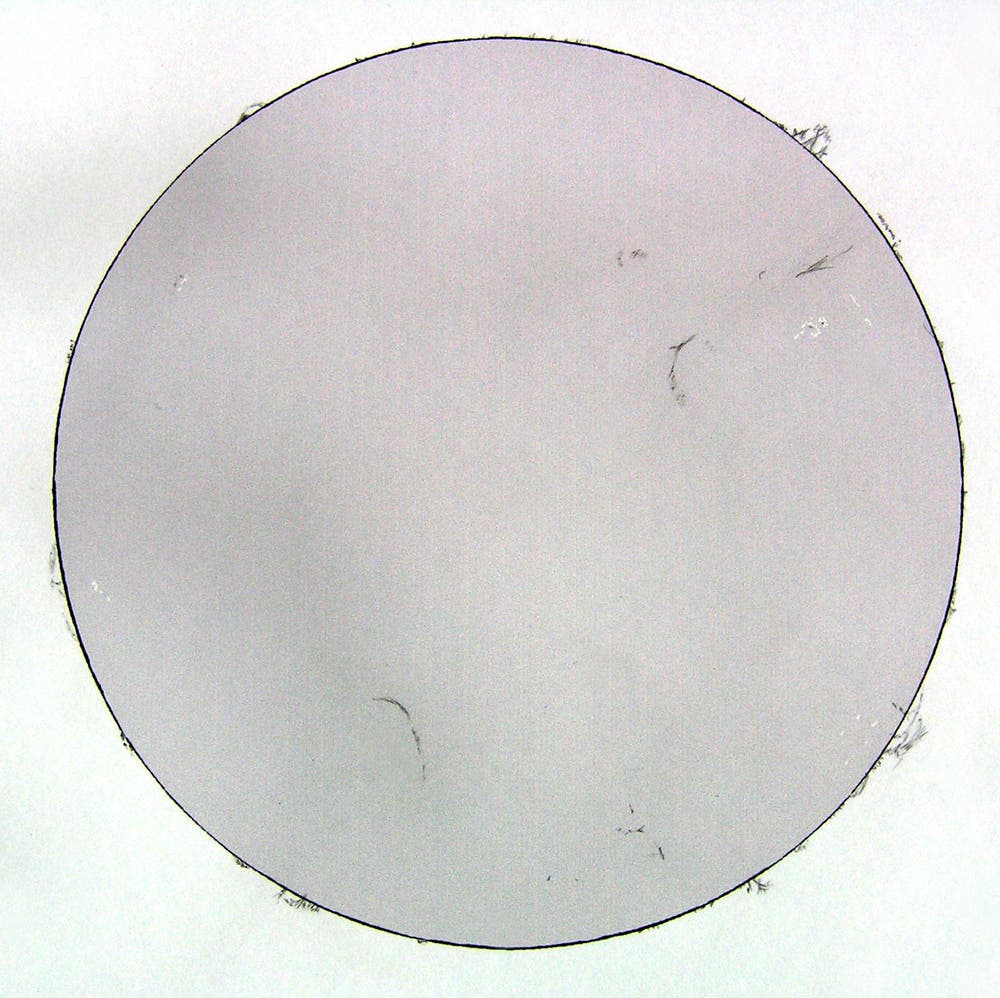 H-alpha-Sonnenzeichnung mit B7,3 Flare vom 29.1.2011