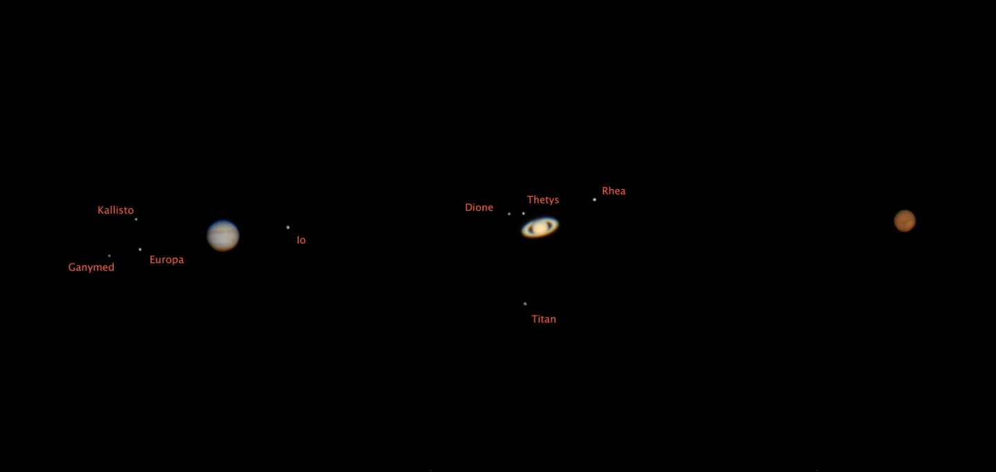 Drei Planeten in einer Nacht