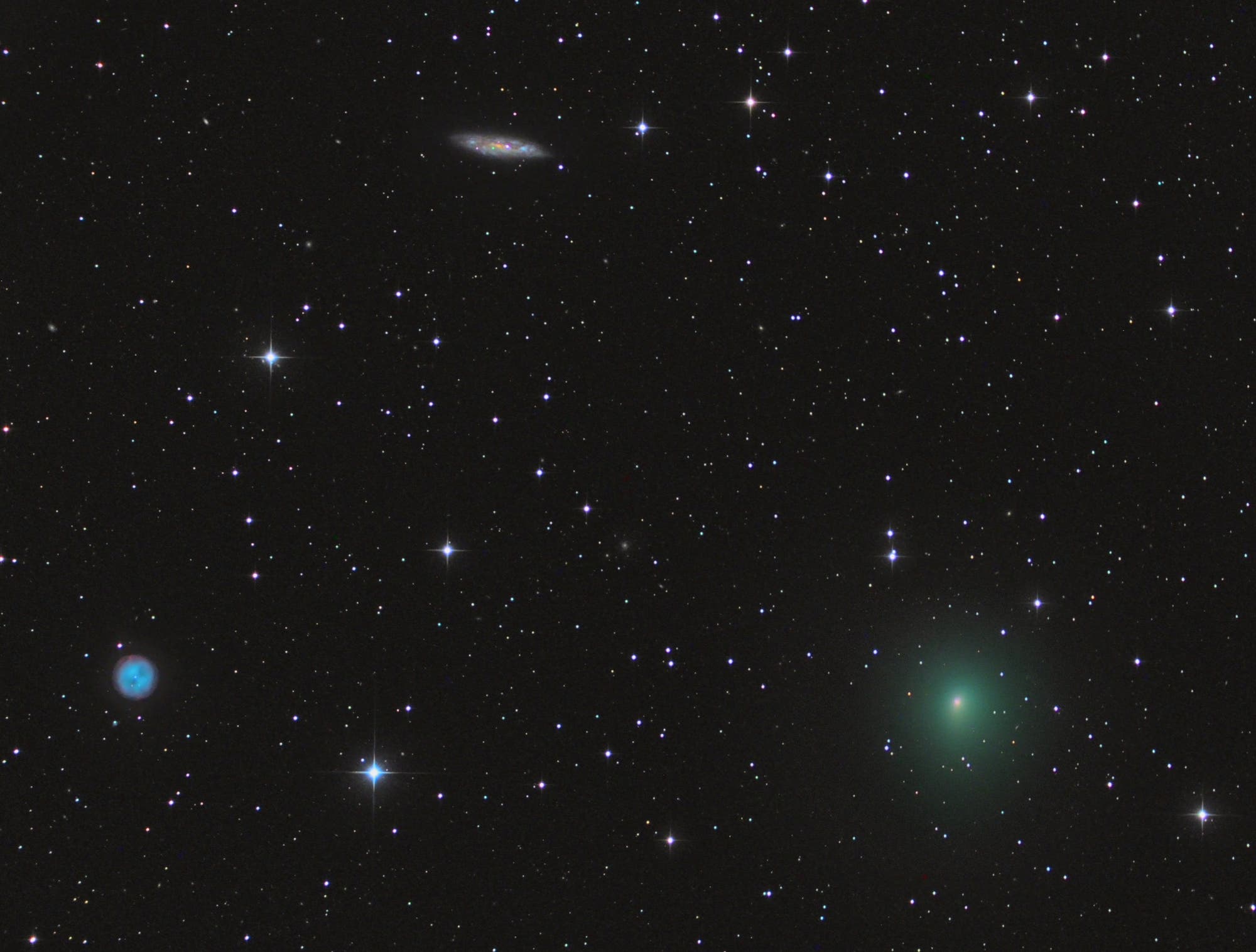Komet 41P, Messier 97 und Messier 108 
