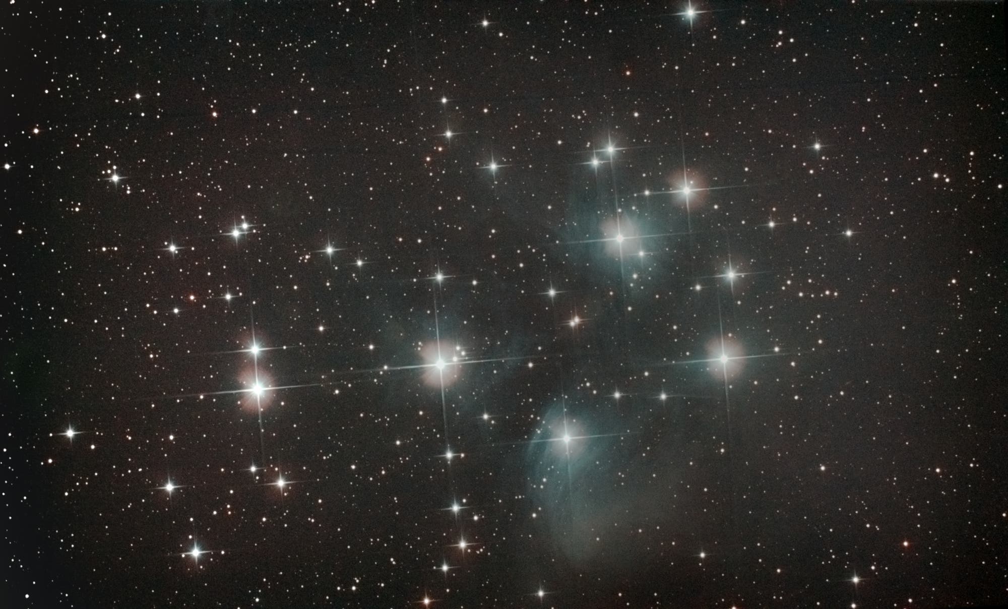 offener Sternhaufen Plejaden (M 45) im Sternbild Stier (Taurus)
