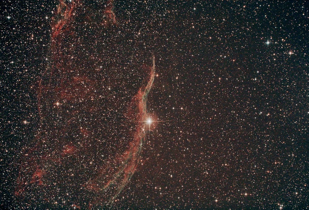 Zirrusnebel (Westteil) NGC 6960 im Sternbild Schwan (Cygnus)