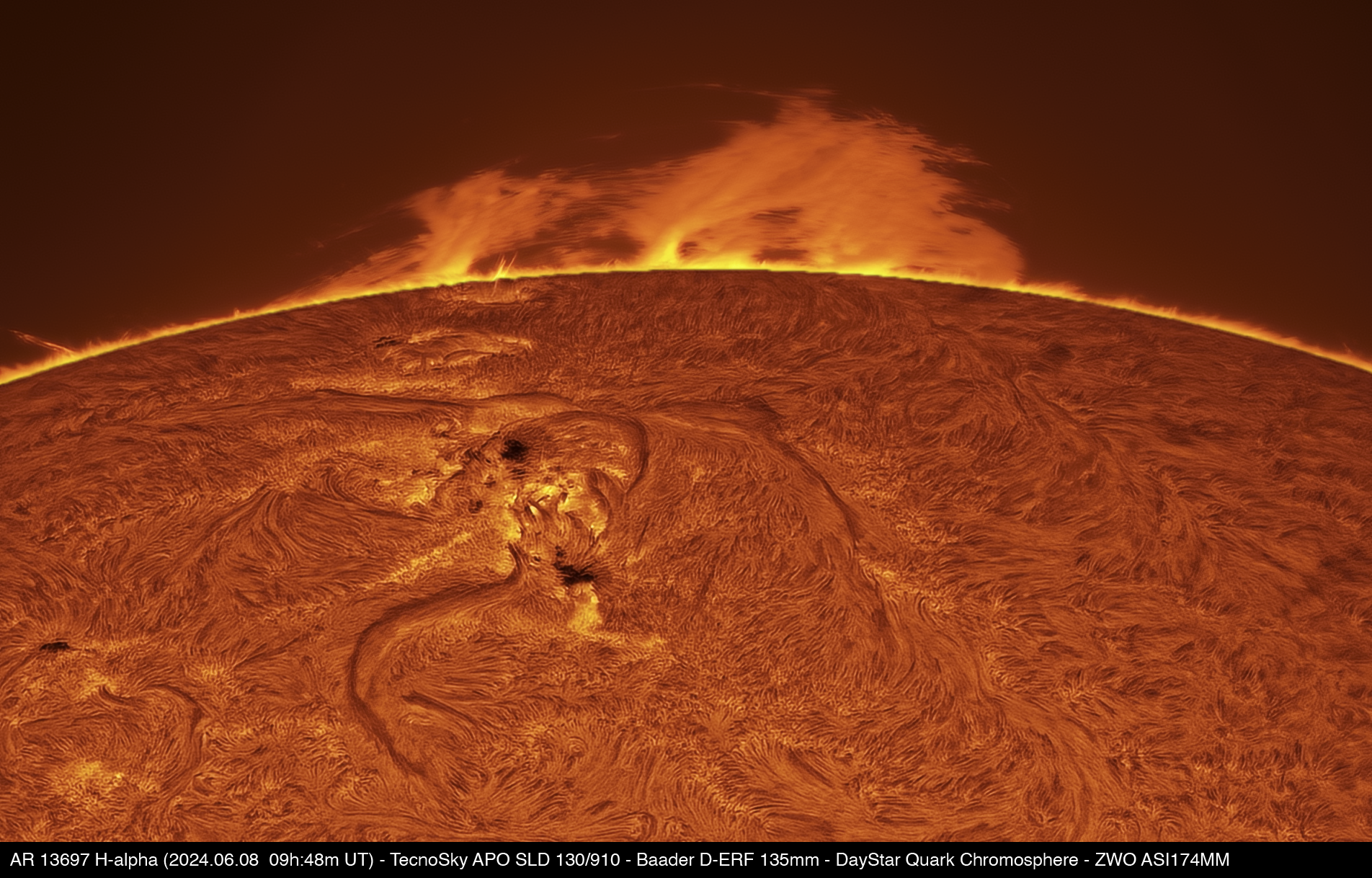 AR 13697 and prominence