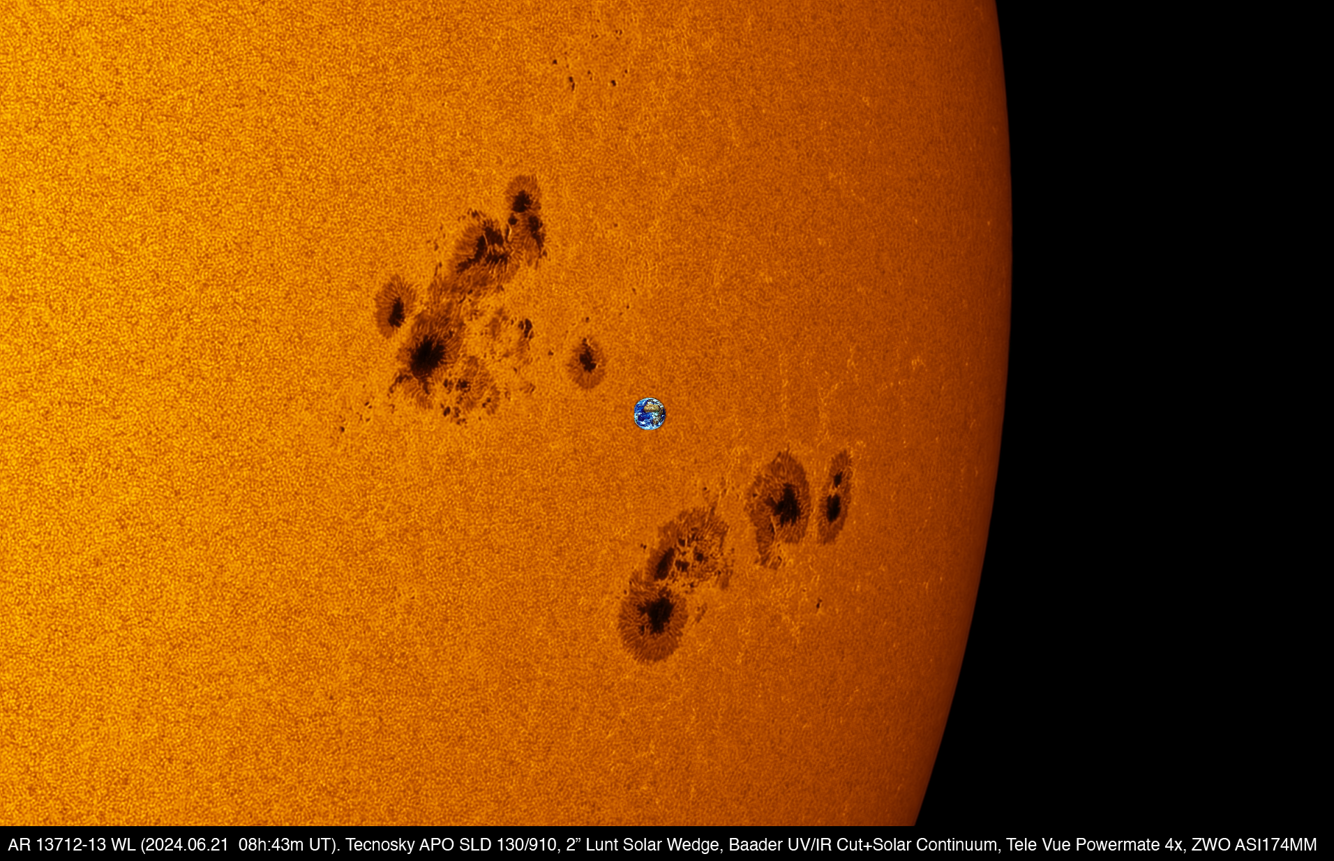 AR 13712 and 13713 on the summer solstice day