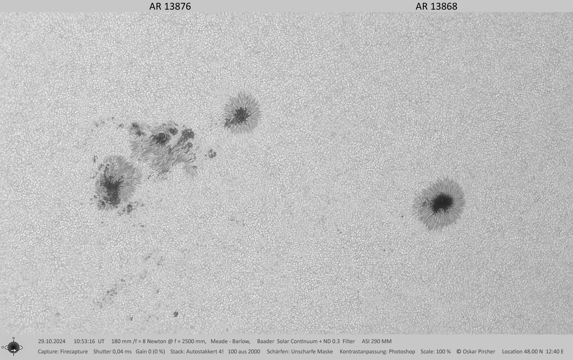 AR 13868 und 13876 am 29. Oktober 2024