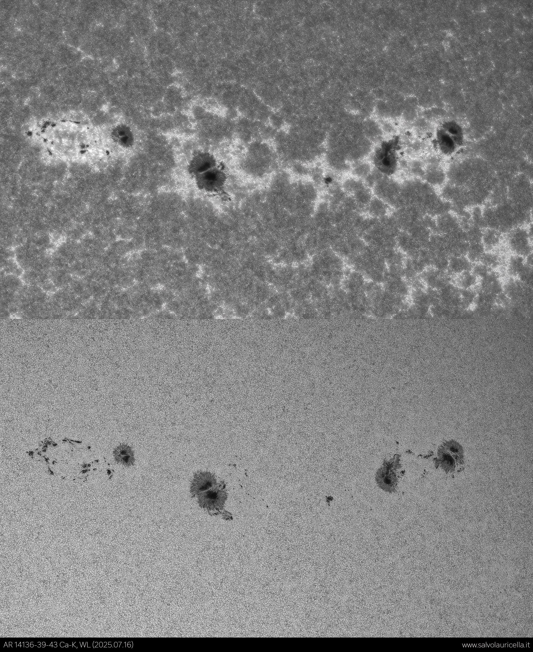 AR 14136-39-43 Ca-K and White Light