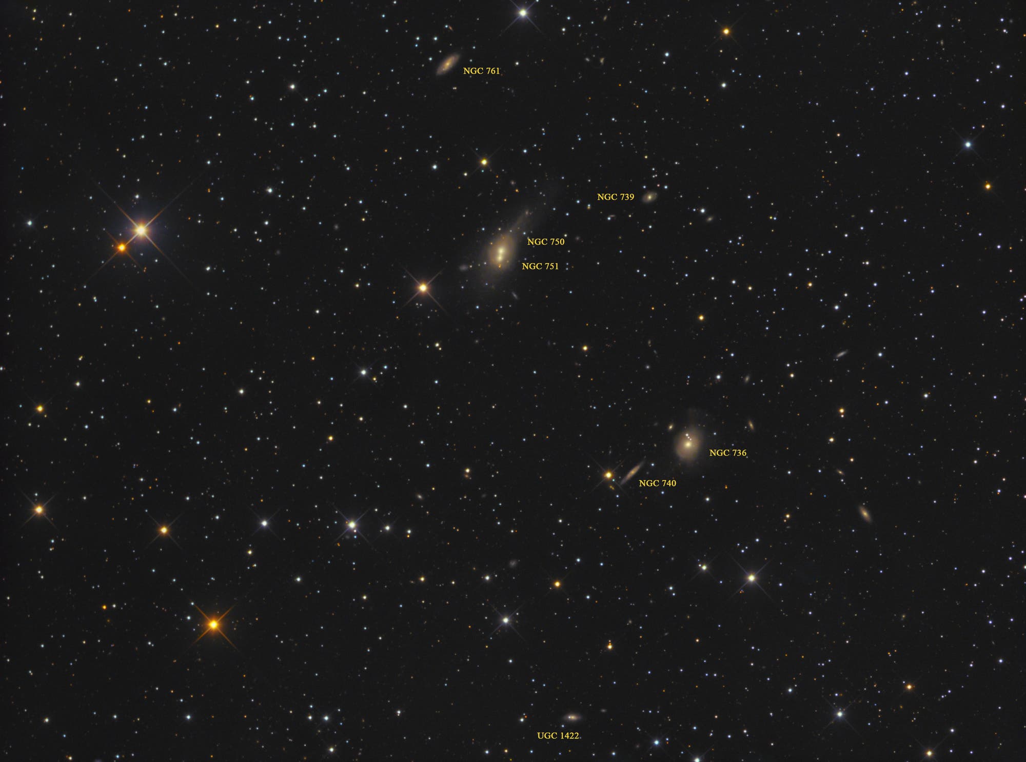 Arp 166 (NGC750/751) Objekte